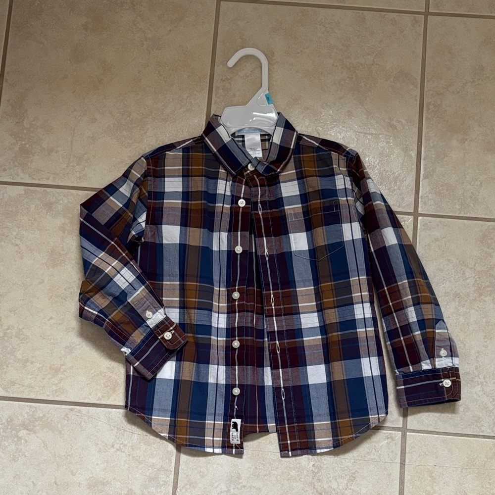 Janie and Jack Multicolor Plaid Button-Down Shirt
